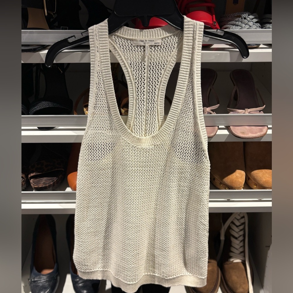 Rag & Bone Off White Mesh Tank Sz XXS